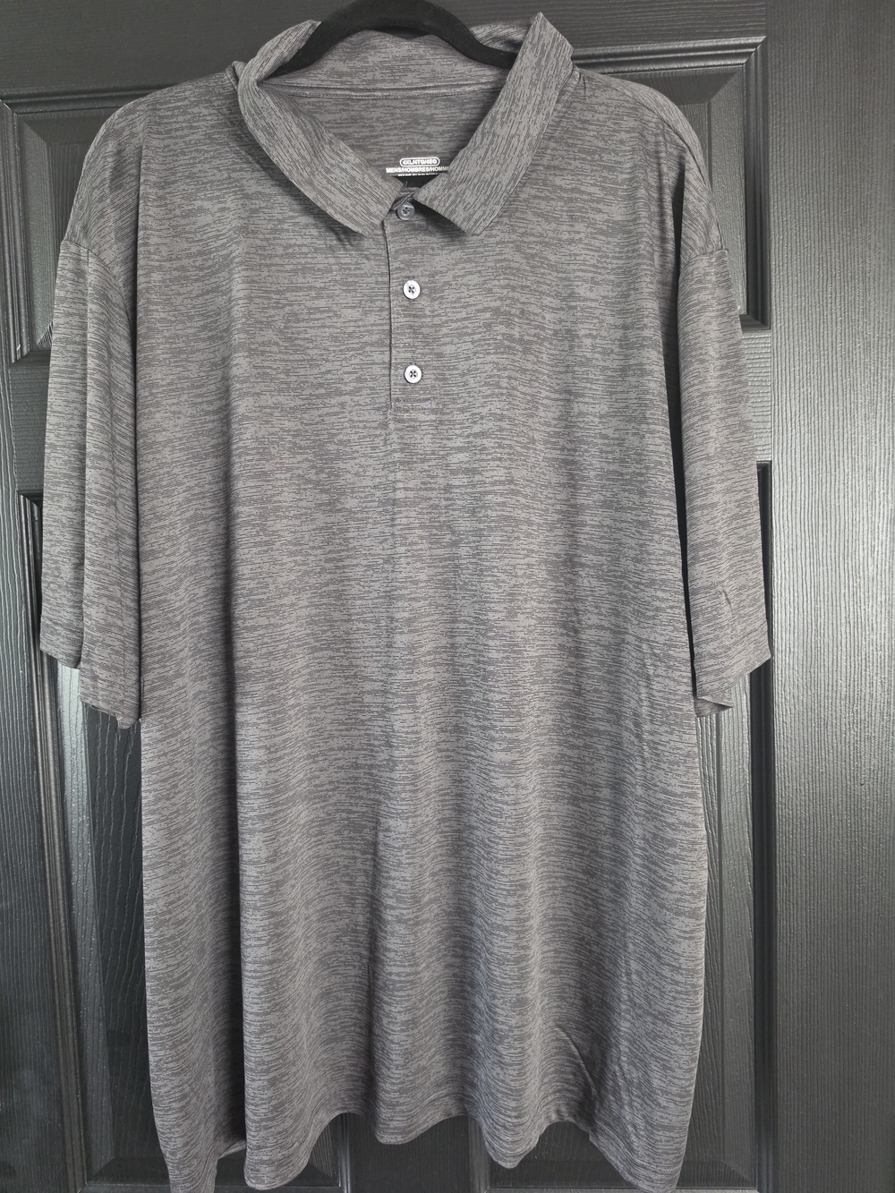 New Men's Gray Polo Shirt with Heather Texture Golf 3 Button Size 4XL